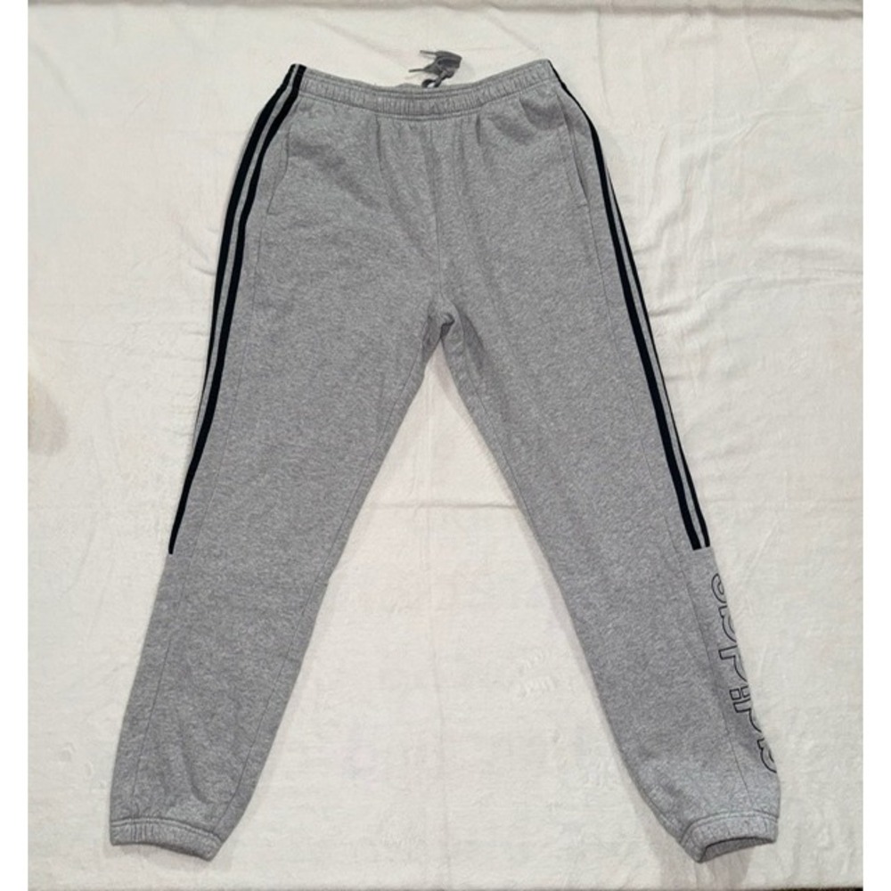 New‎ Men's Large Adidas Gray Sweatpants Tapered Joggers Activewear